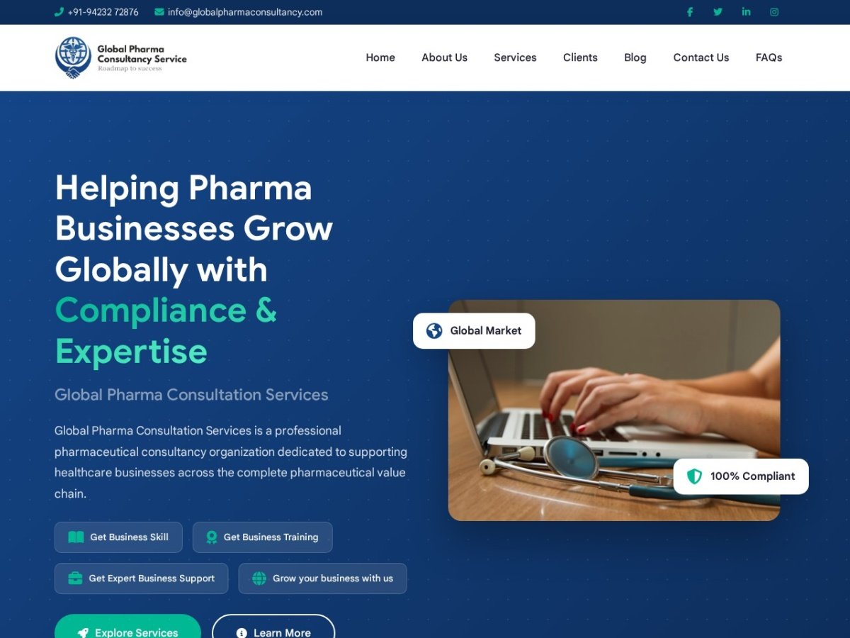 Global Pharma Consultation Services website screenshot